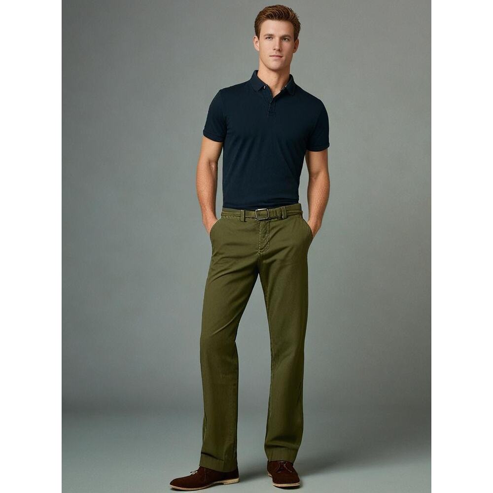 Lands End Women's Straight Leg Chino Pants Dark Olive 8P